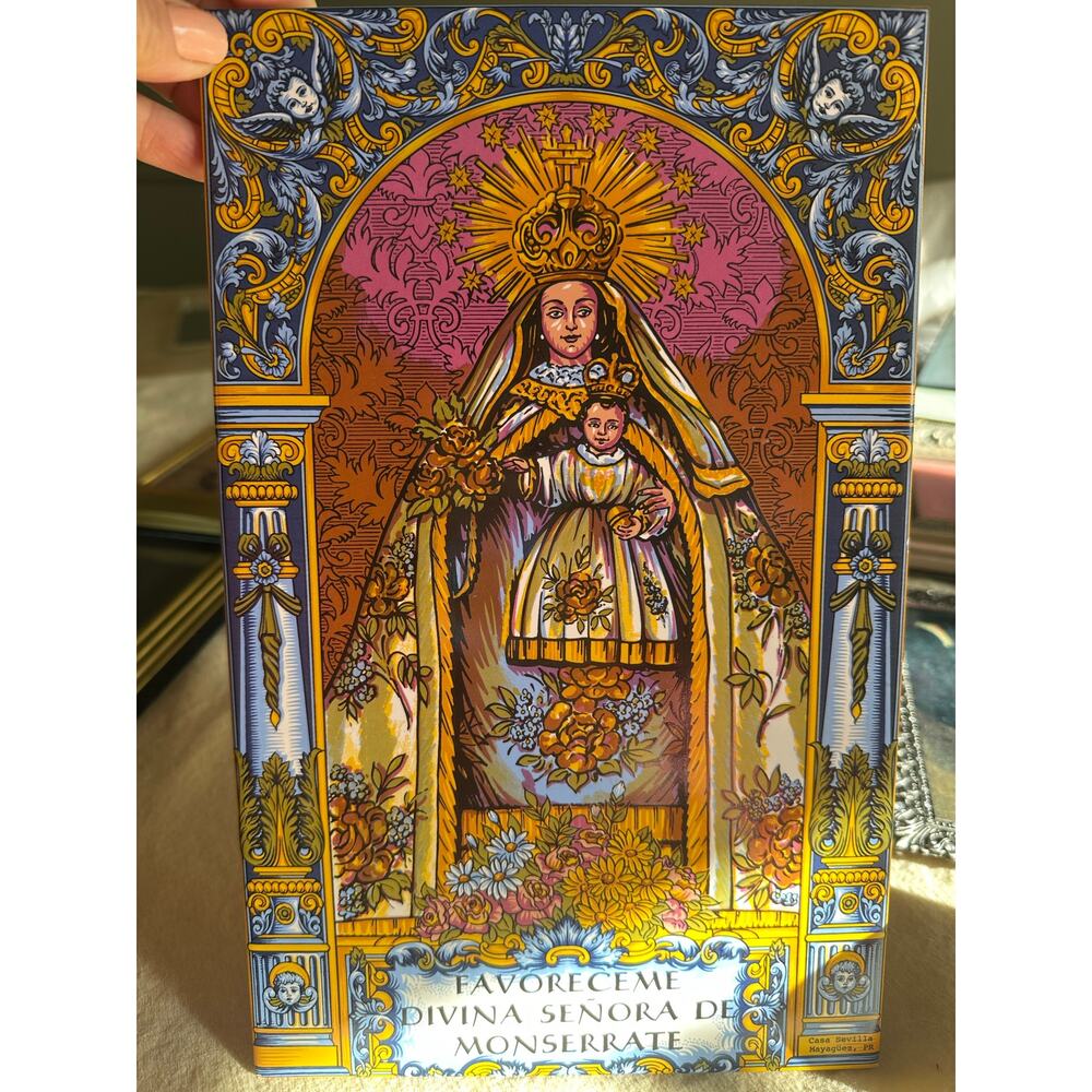 ORIGINAL Porcelanosa x Monker Tile senora de Monserrat religious blue catholic